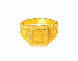 中金缘足金戒指